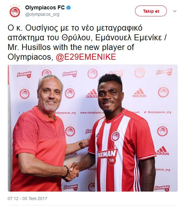 Emenike Olimpiakos'a transfer oldu