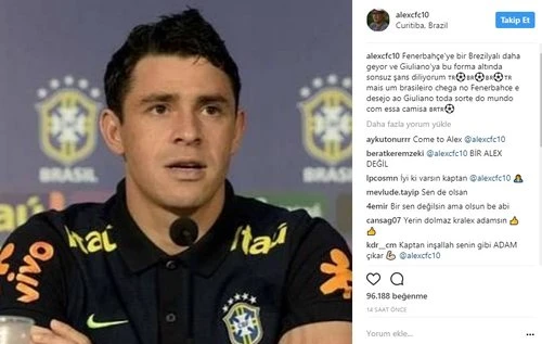 Alex de Souza Fenerbahçe paylaşımı