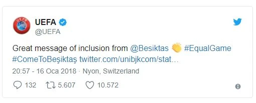 UEFA'dan Beşiktaş paylaşımı!