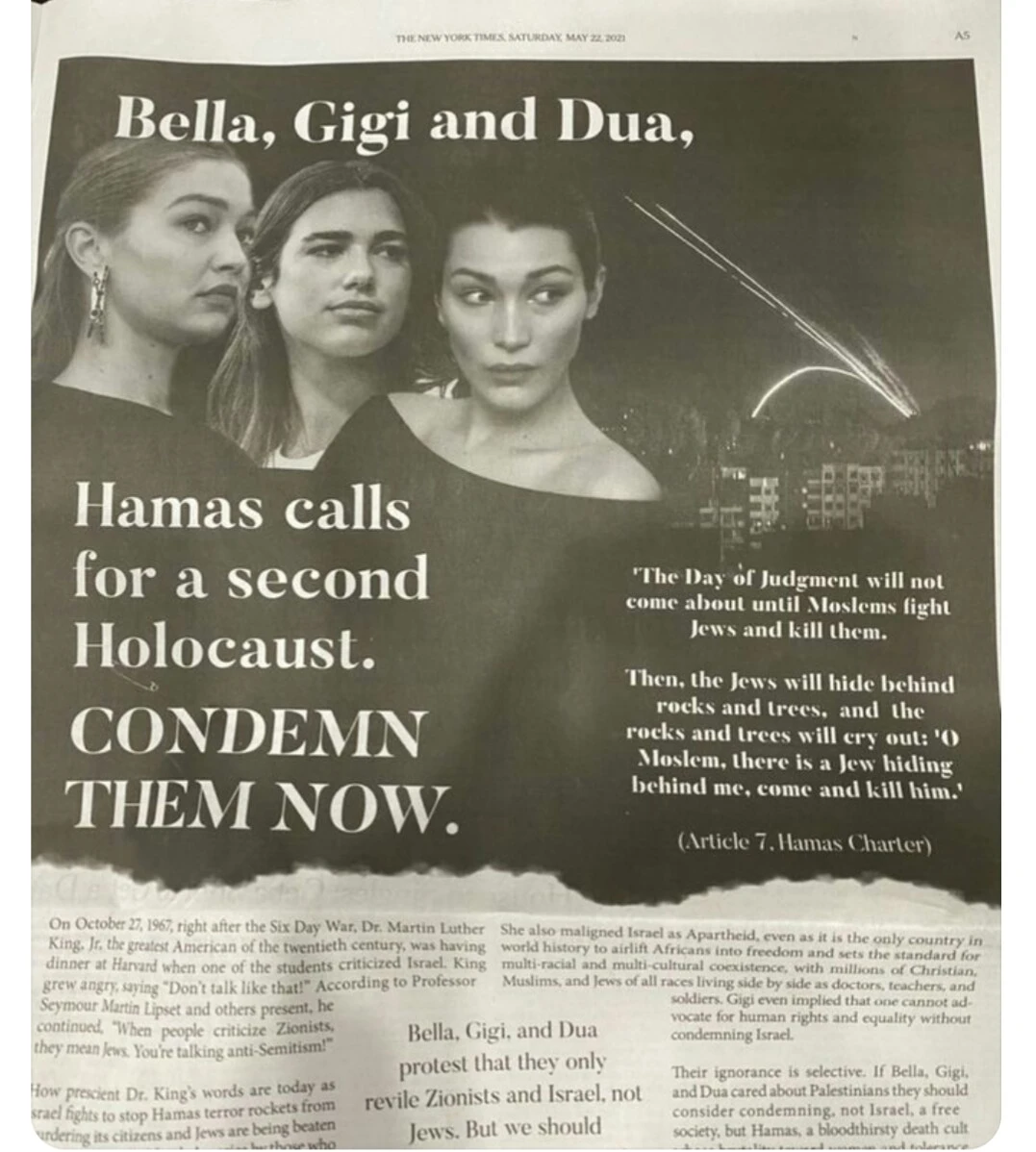 Filistin'e destek veren 3 ünlü isim hedef gösterildi