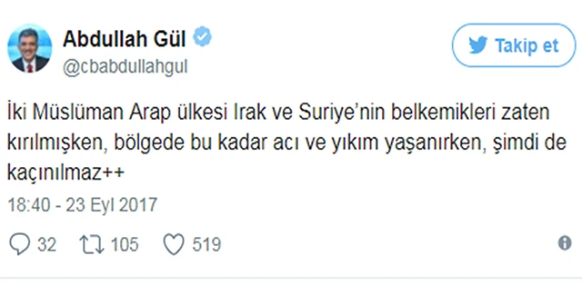 Abdullah Gül: Bu tür bir emrivaki, durumu daha da kötüleştirecektir
