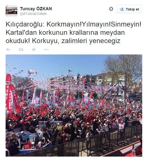 Tuncay Özkan AK Parti mitingi fotoğrafını paylaştı