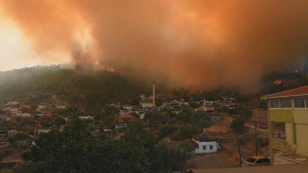 Milas'ta alevler böyle yayıldı! İşte o anlar