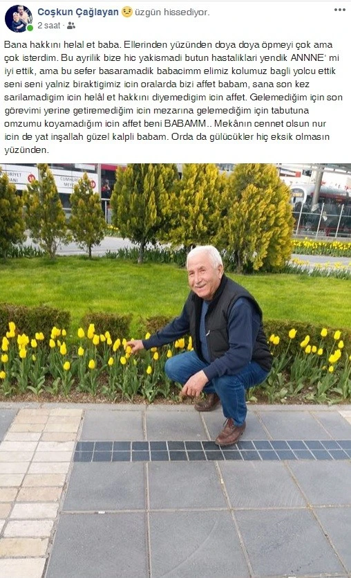 Kovid-19’dan babasını kaybeden evlattan yürek burkan sözler