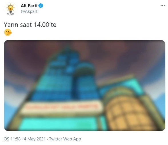 AK Parti'den "Yarın saat 14.00'te" paylaşımı