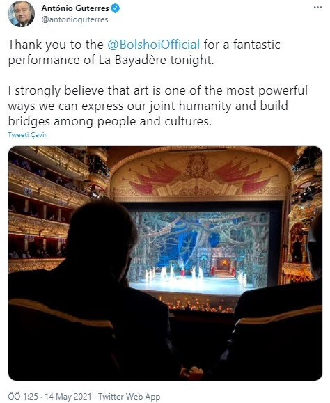 Gazze bombalanırken Guterres bale izliyordu