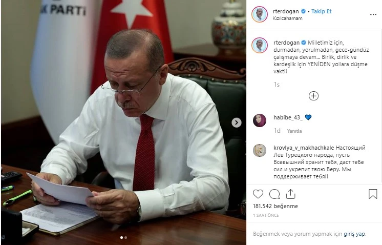 Cumhurbaşkanı Erdoğan'dan 'Yeniden yollara düşme vakti' paylaşımı