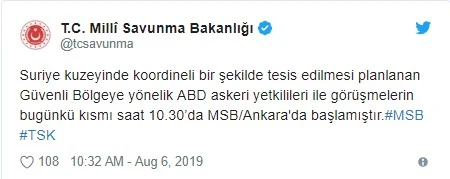 ABD heyeti ile güvenli bölge görüşmeleri Türkiye'de başladı