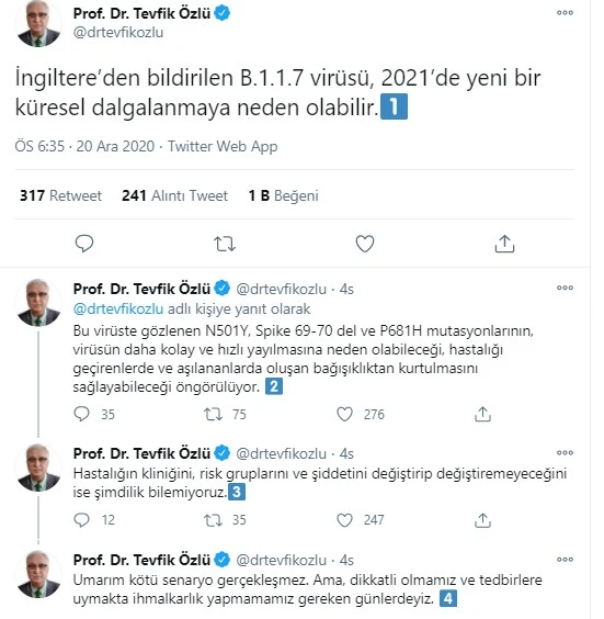 Bilim Kurulu üyesi Tevfik Özlü: Umarım kötü senaryo gerçekleşmez