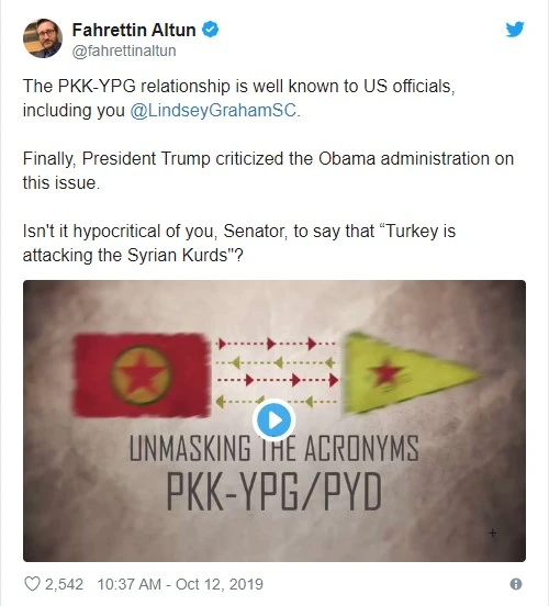 İletişim Başkanı Altun'dan ABD'li Senatör Graham'a PKK/YPG tepkisi