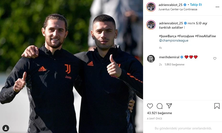 Fransız Rabiot, Merih'i böyle motive etti