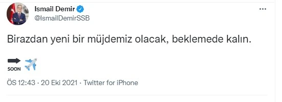 Savunma Sanayii Başkanı İsmail Demir müjdeyi açıkladı: İlk Aksungur teslim edildi