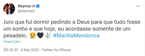 Neymar'ın inanamadığı haber: Yıldız şarkıcı Marilia Mendonça uçak kazasında öldü