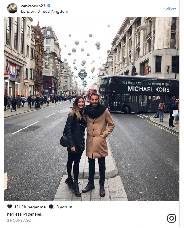 Cenk Tosun'dan Londra paylaşımı: Everton transferi öncesi yeni yıl mesajı