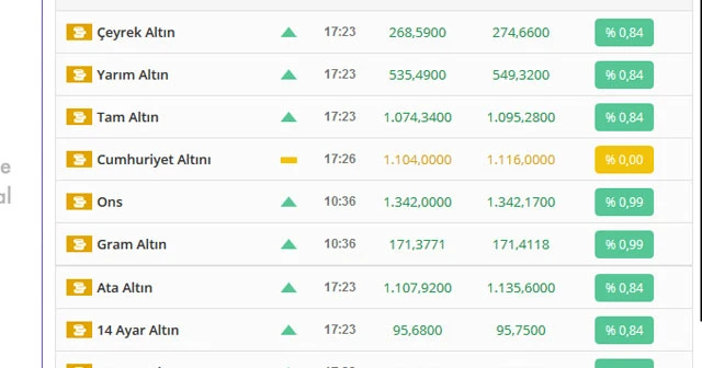 Gram altının fiyatı 171 liranın üzerine çıktı