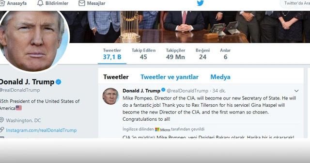 ABD Dışişleri Bakanı değişiyor