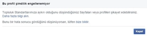 Sadece o isim Facebook'ta engellenemiyor