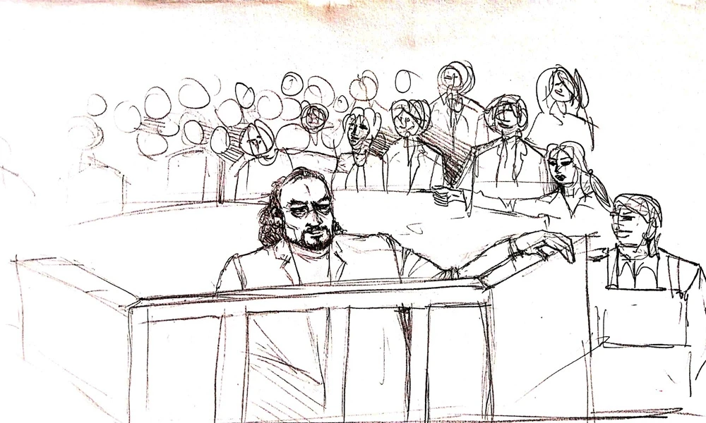 Adnan Oktar davasında çizimlere yansıyan anlar: 226 sanıklı yargılama başladı