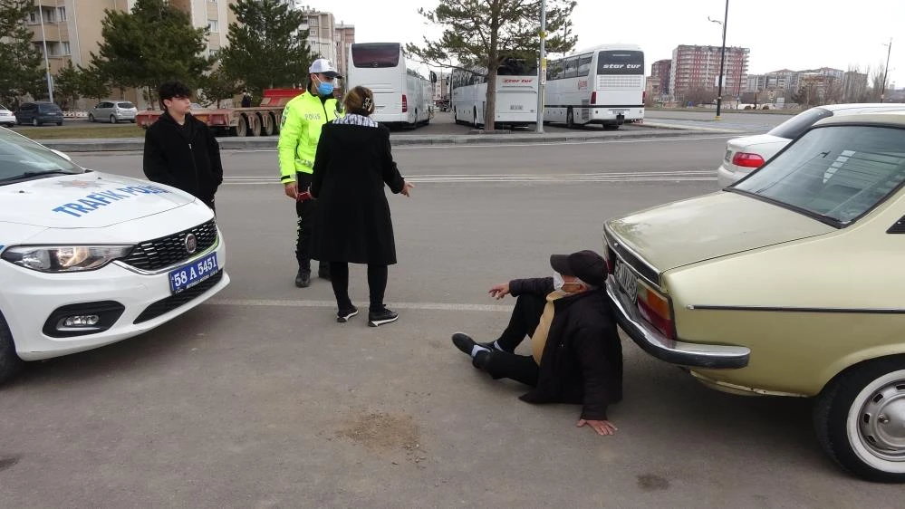 Oğlu ehliyetsiz yakalanan anne polise böyle direndi