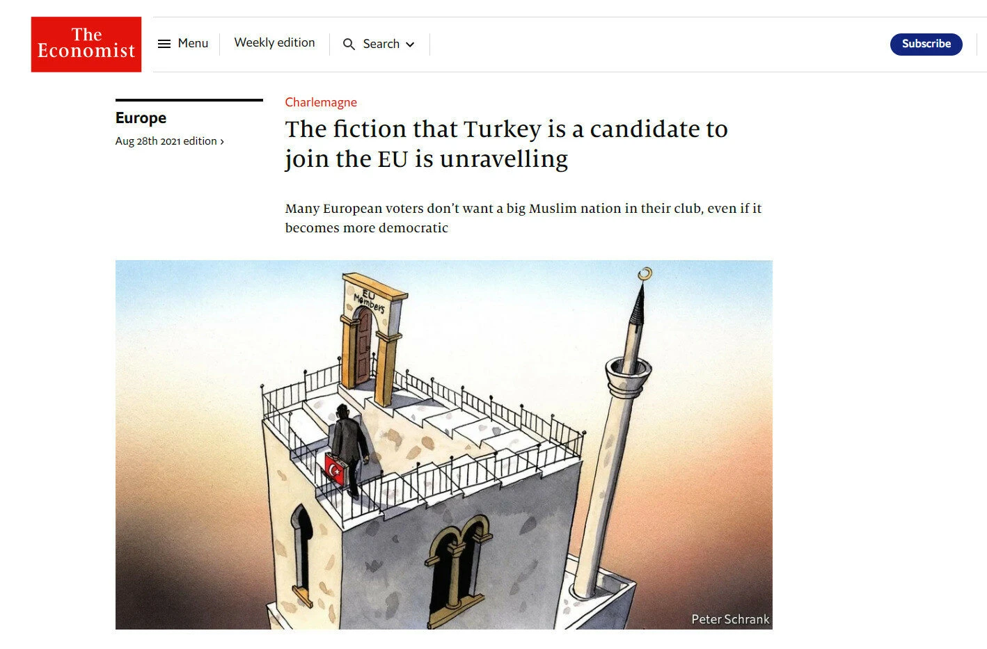 The Economist: Türkiye Müslüman olduğu için AB'ye alınmayacak