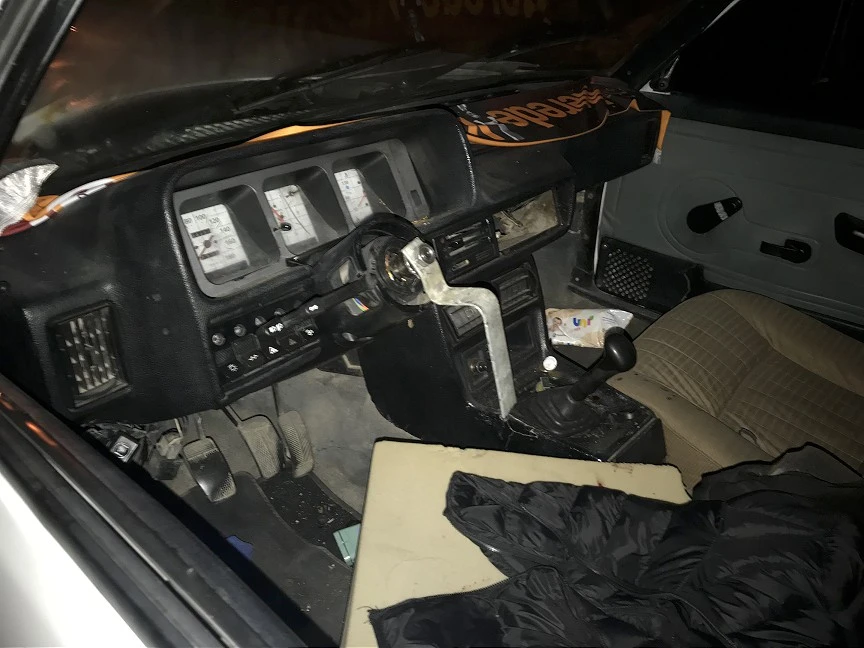 Direksiyonsuz otomobille kaza yaptılar