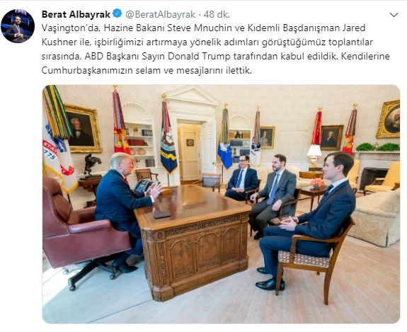 Bakan Albayrak: 'Trump'a Cumhurbaşkanımızın selam ve mesajlarını ilettik'