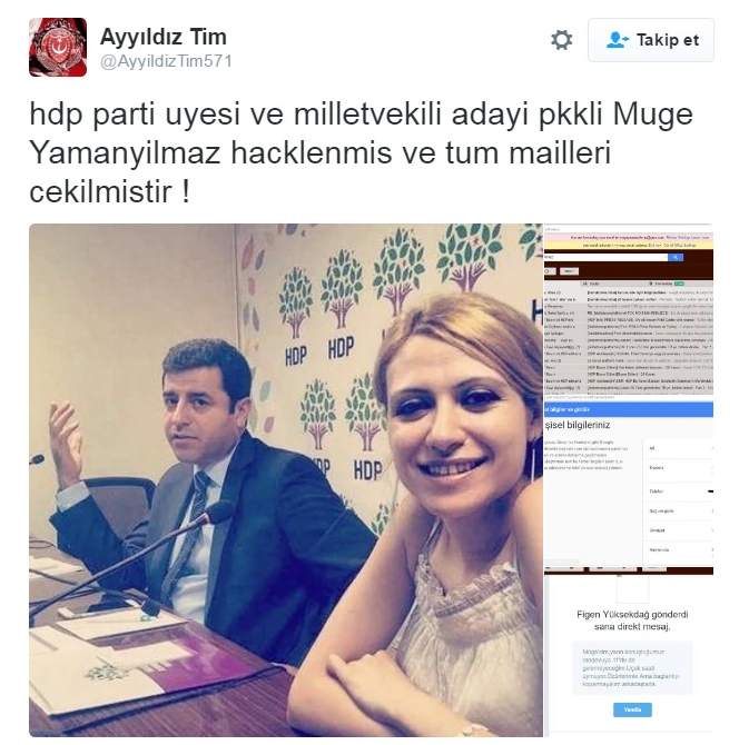 Ayyıldız Tim HDP’li ismi hackledi, Google yetkilisiyle görüşüyormuş