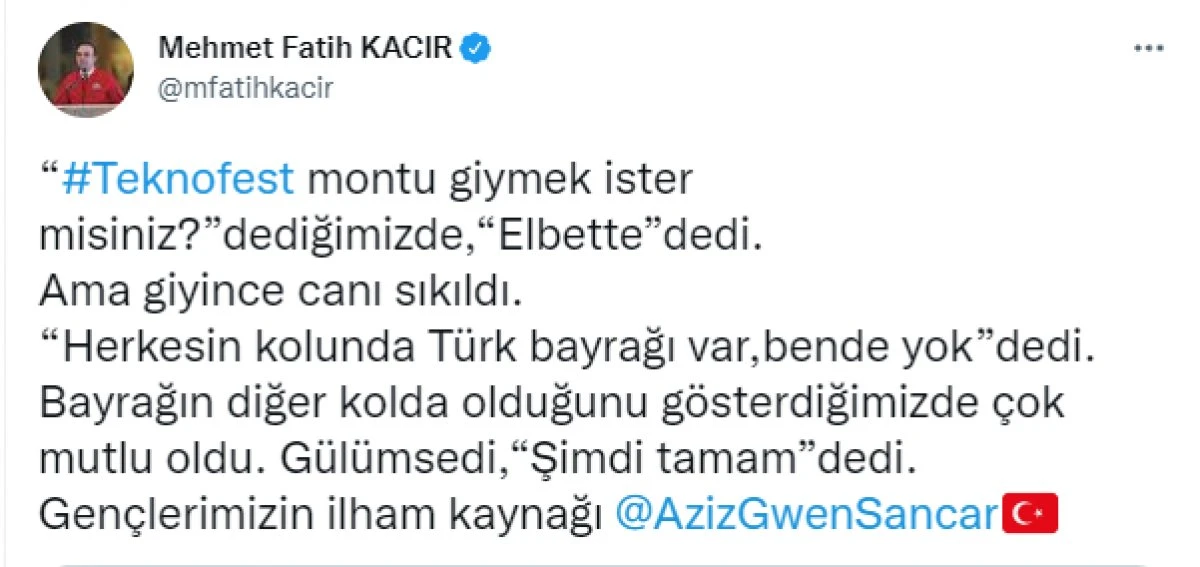 Aziz Sancar'ın bayrak hassasiyeti