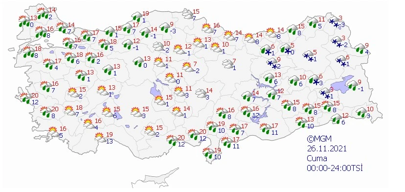 Meteoroloji'den il il kar ve yağmur uyarısı! Tüm bölgelerde etkili olacak (25 Kasım hava durumu)