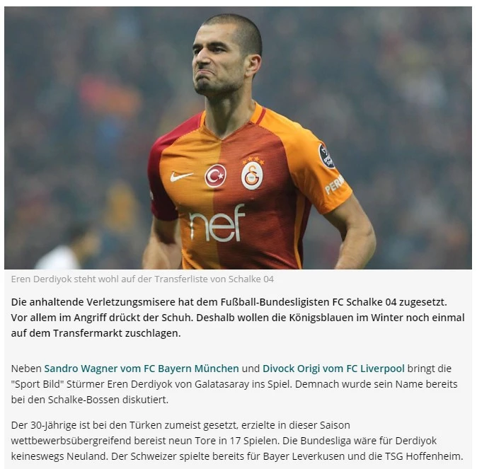 Alman basını: Schalke Eren Derdiyok'u istiyor
