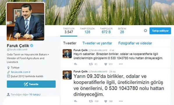Bakan Çelik üreticilerle telefonda görüştü