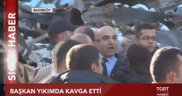 Sondakika: CHP'li Belediye Başkanı yıkımda kavga etti