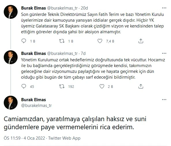 Burak Elmas'tan Fatih Terim açıklaması