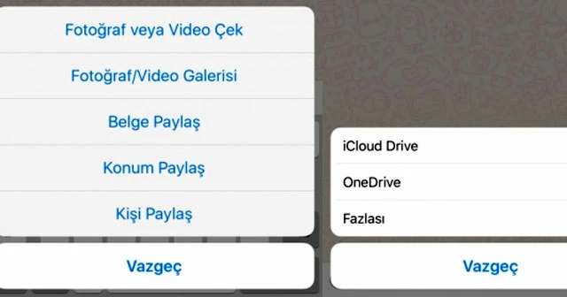 WhatsApp ile belge gönderme devri
