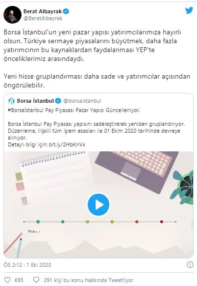 Borsa İstanbul'un yeni pazar yapısı yatırımcılara hayırlı olsun mesajı