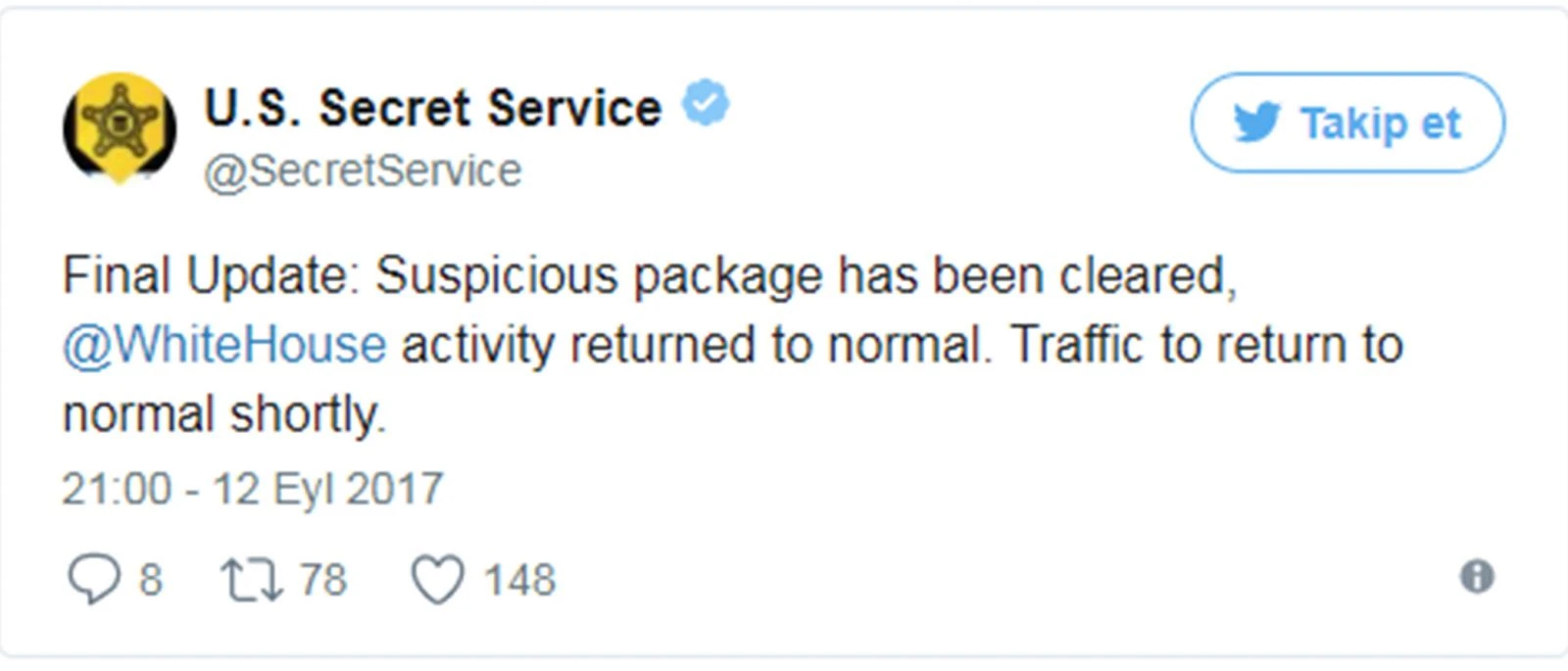 Beyaz Saray kapatıldı!