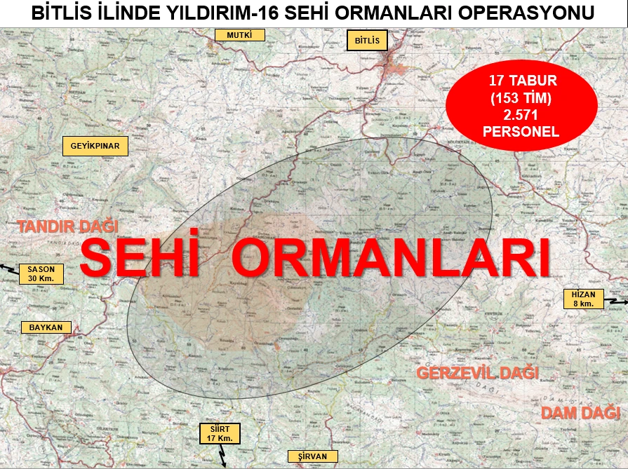 “Yıldırım-16 Sehi Ormanları” operasyonu başlatıldı