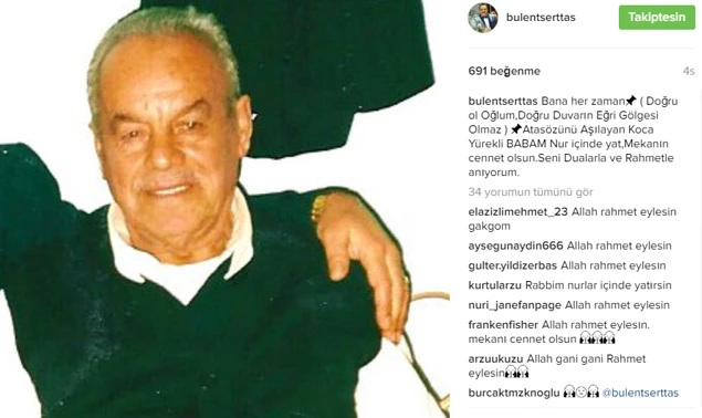 Bülent Serttaş, sosyal medyadan babasını andı