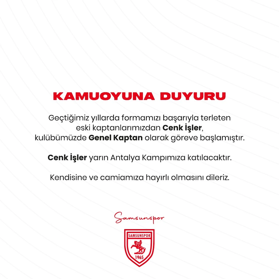 Samsunspor efsanesi Cenk İşler yuvasına döndü