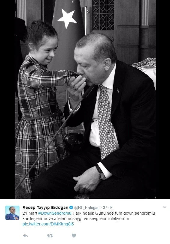 Cumhurbaşkanı Erdoğan Down sendromlu çocukları unutmadı