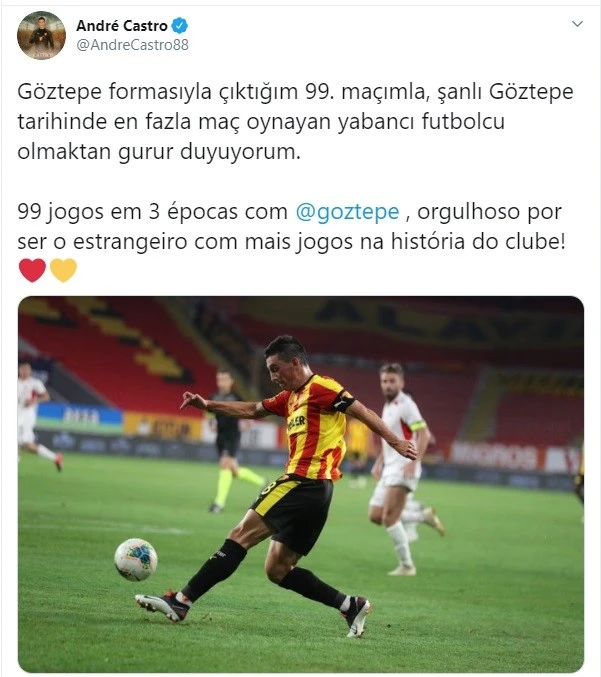 Göztepeli Castro, kulüp tarihine geçti