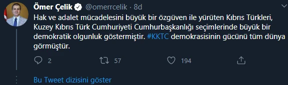 AK Parti Sözcüsü Çelik: KKTC demokrasisinin gücünü tüm dünya gördü