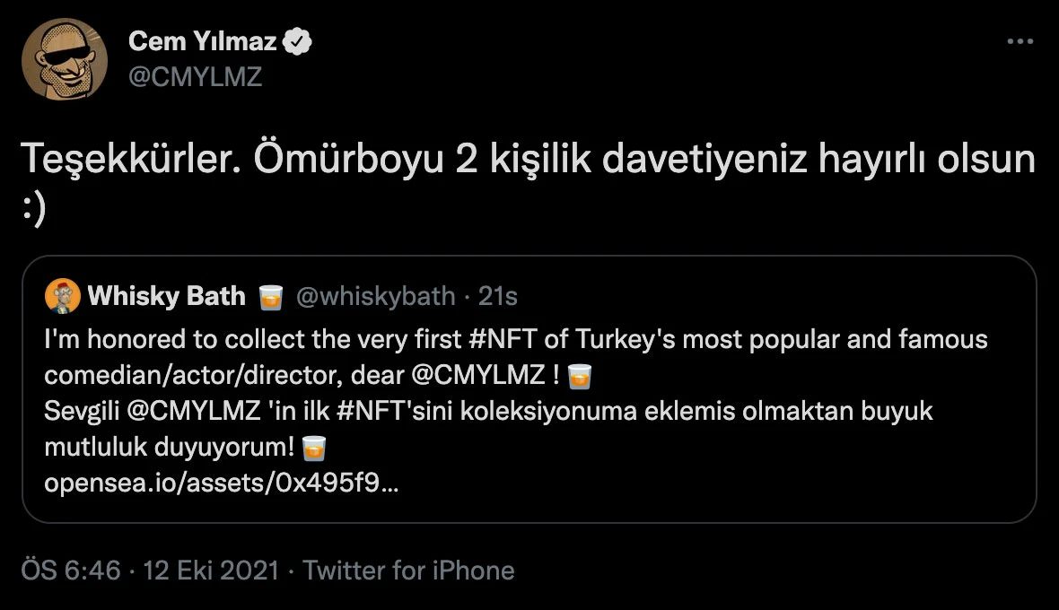 Cem Yılmaz NFT sayesinde milyonlar kazandı