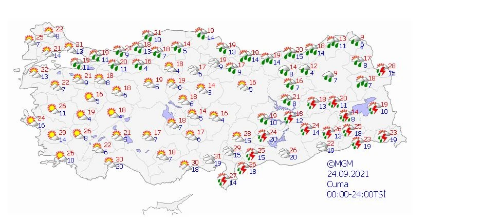 Hafta sonu hava nasıl olacak? 25 Eylül 26 Eylül hava durumu