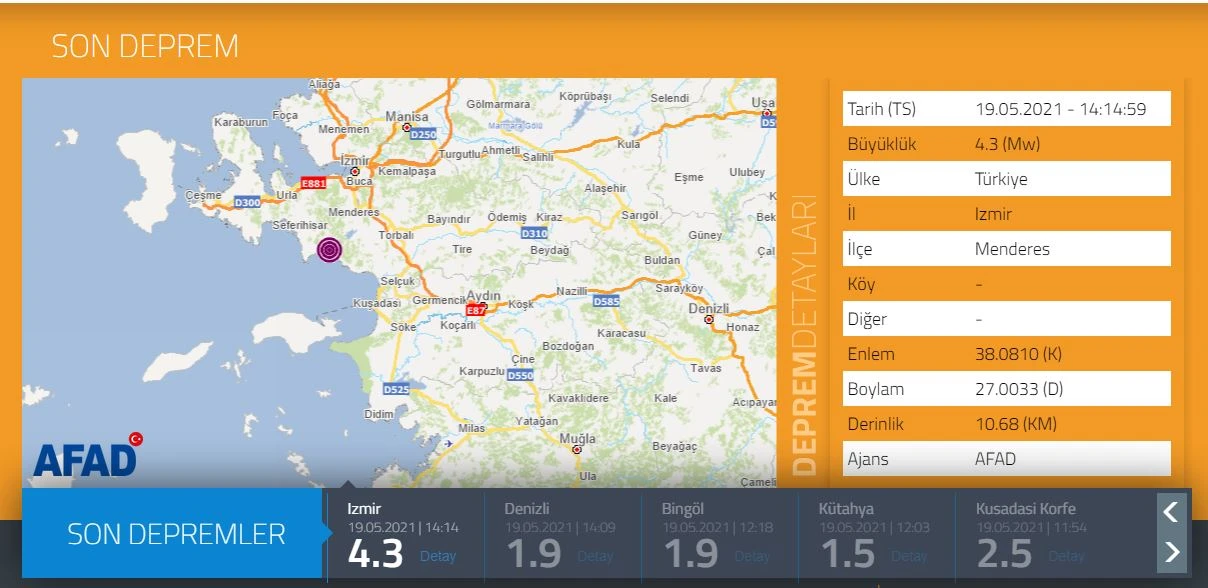 İzmir'de deprem: 4.3 korkuttu