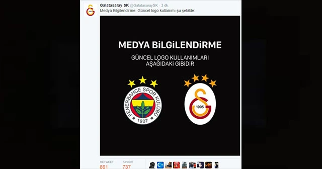 Galatasaray'dan Fenerbahçe'ye 4. yıldız göndermesi
