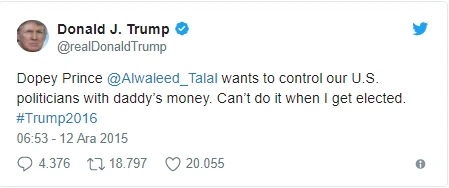 Trump'ın yıllar önce attığı ilginç tweet!