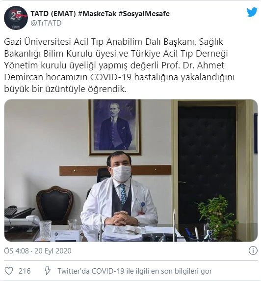 Bilim Kurulu Üyesi, corona virüse yakalandı