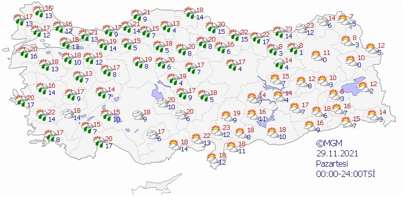 Meteoroloji'den il il kar ve yağmur uyarısı! Tüm bölgelerde etkili olacak (25 Kasım hava durumu)