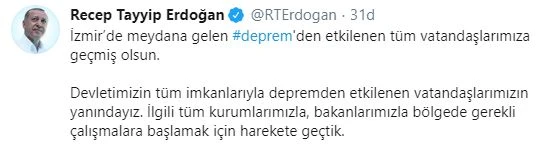 Cumhurbaşkanı Erdoğan'dan deprem açıklaması